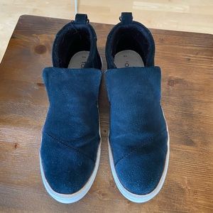 Toms Black Suede Women’s Paxton Slip Ons